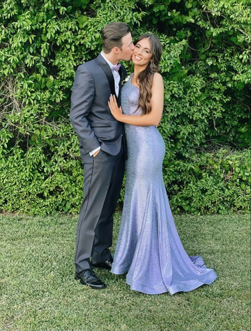 Pretty One Shoulder Mermaid Prom Dress Long Party Evening Dress HZ1023